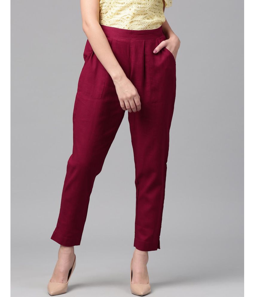     			WIMIN - Purple Cotton Regular Women's Casual Pants ( Pack of 1 )