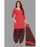 shree jeenmata collection - Red Straight Cotton Women's Stitched Salwar Suit ( Pack of 1 )