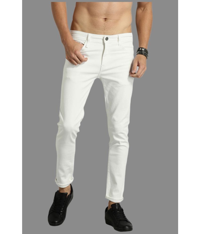     			HALOGEN - White Denim Skinny Fit Men's Jeans ( Pack of 1 )