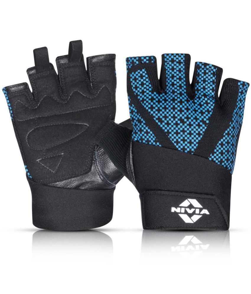     			Nivia - Blue Fingerless Gym Gloves ( 1 Pair )