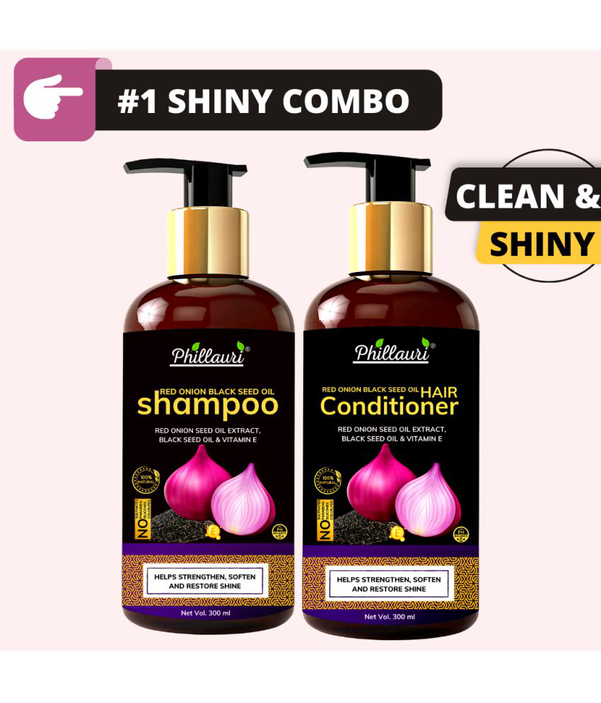     			Phillauri Red Onion Shampoo and Conditioner - Strength & Growth Formula - Free from Mineral Oils, Sulphates & Parabens - For All Hair Types