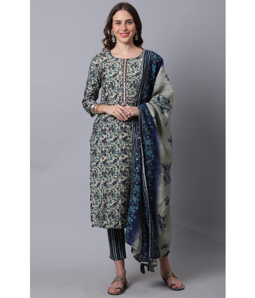     			Rajnandini - Navy Blue Straight Viscose Women's Stitched Salwar Suit ( Pack of 1 )