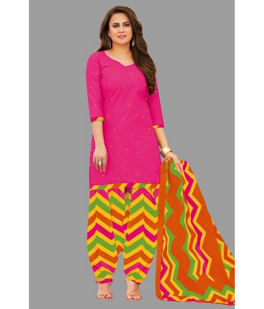     			SIMMU - Pink Straight Cotton Women's Stitched Salwar Suit ( Pack of 1 )