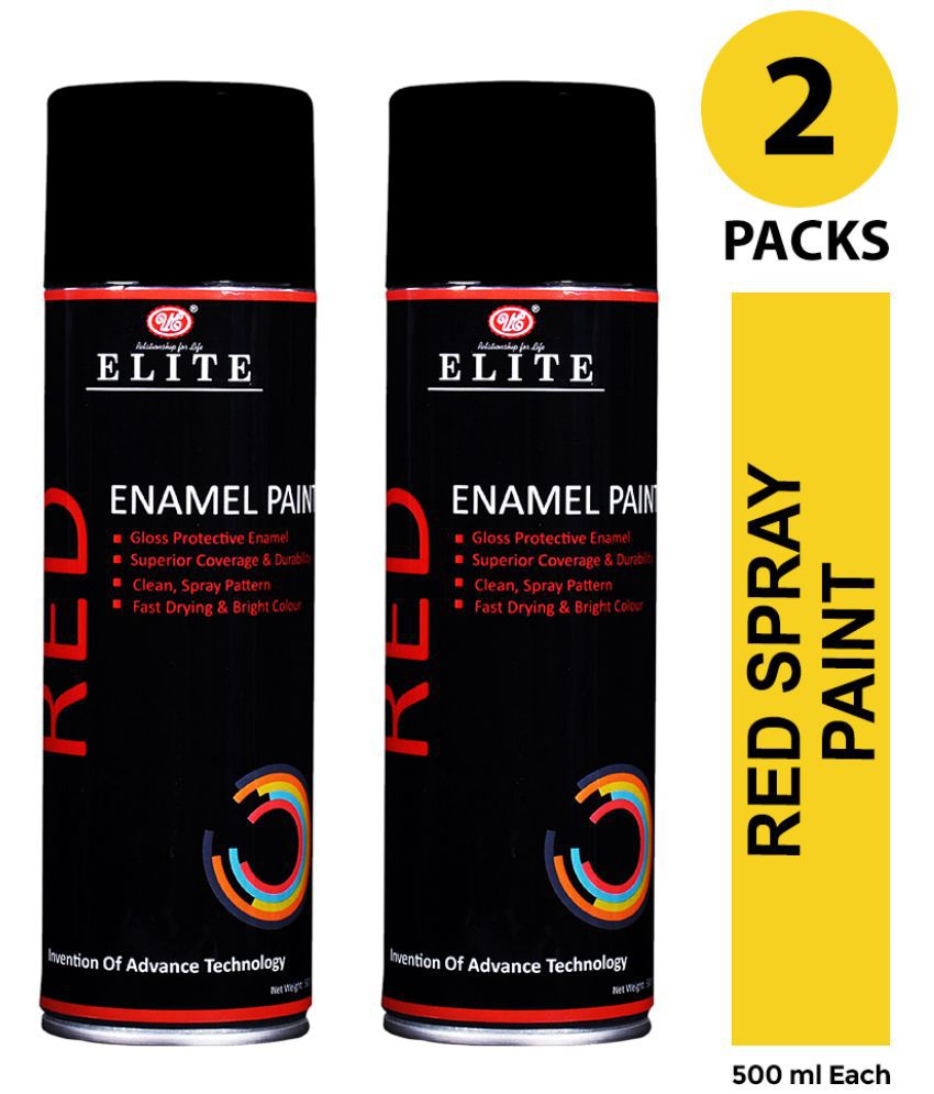     			UE Elite Enamel Multipurpose Red Spray Paint Can for Cars and Bikes-500ml (Pack of 2)