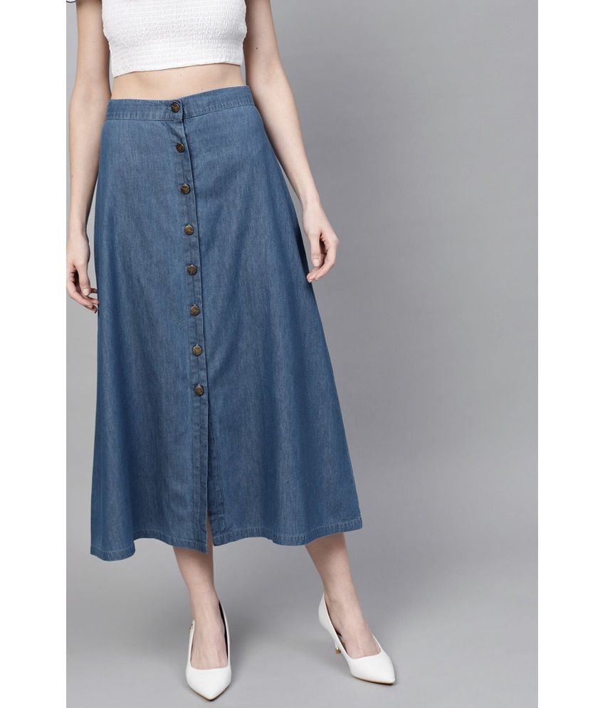 codaisy - Blue Denim Women's A-Line Skirt ( Pack of 1 )