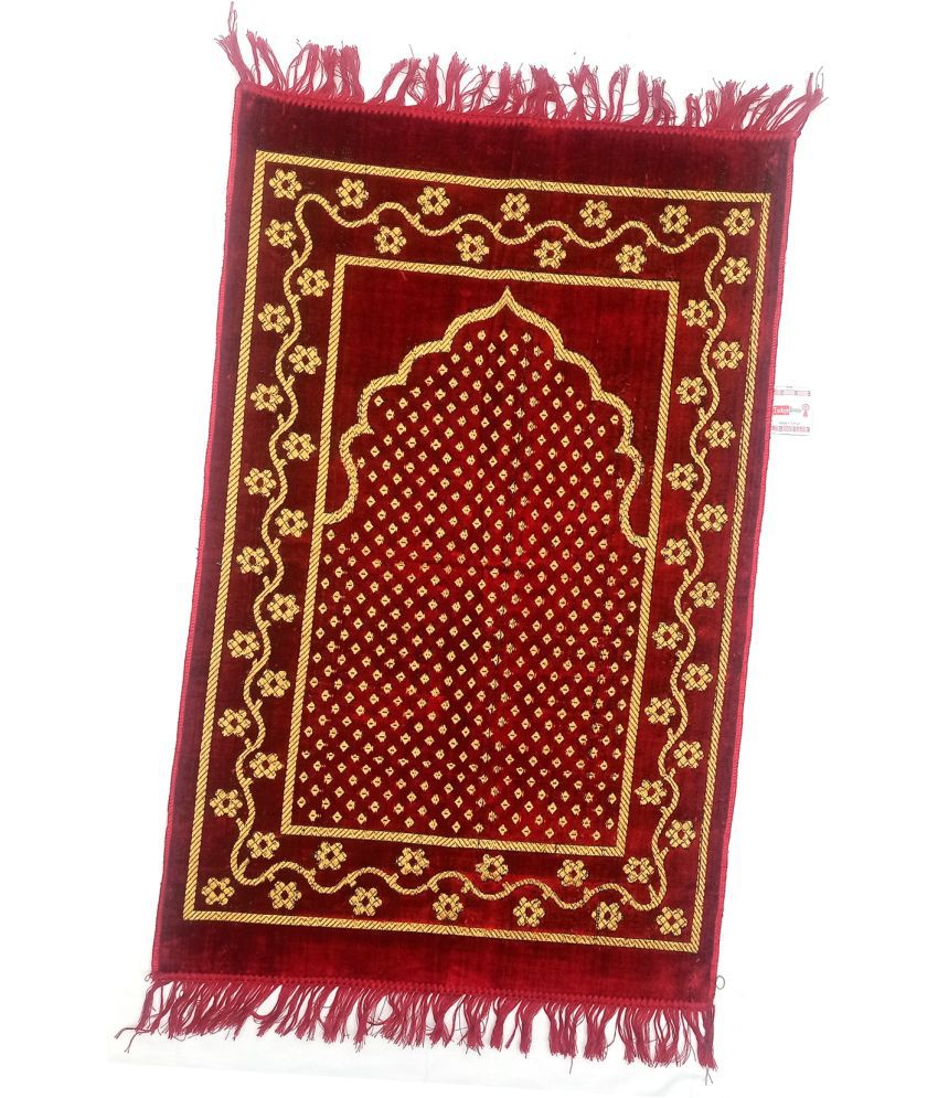     			ALRAZA LOOMS Red Single Anti-skid Poly Cotton Prayer Mat ( 110 X 70 cm )
