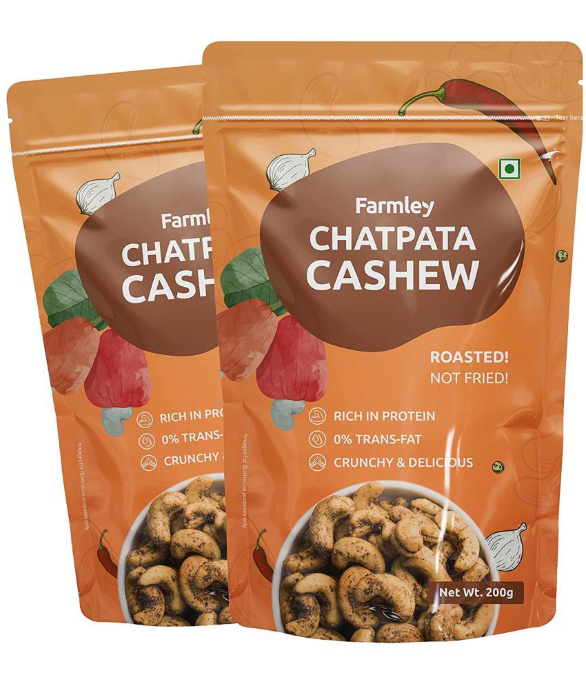     			Farmley Premium Chatpata Flavoured Roasted Dry Nut Cashew Snacks Pack of 2, each 200 gm | Rich in Protein | Crunchy & Delicious