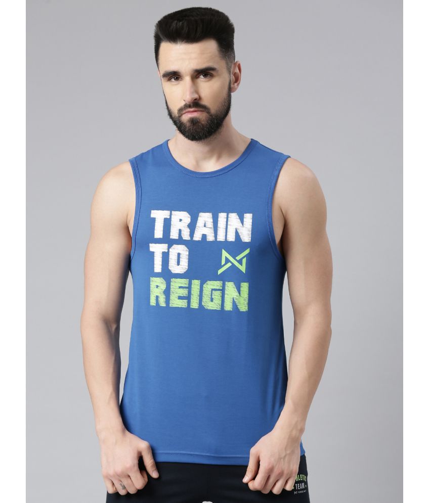     			Force NXT - Blue Cotton Blend Regular Fit Men's T-Shirt ( Pack of 1 )