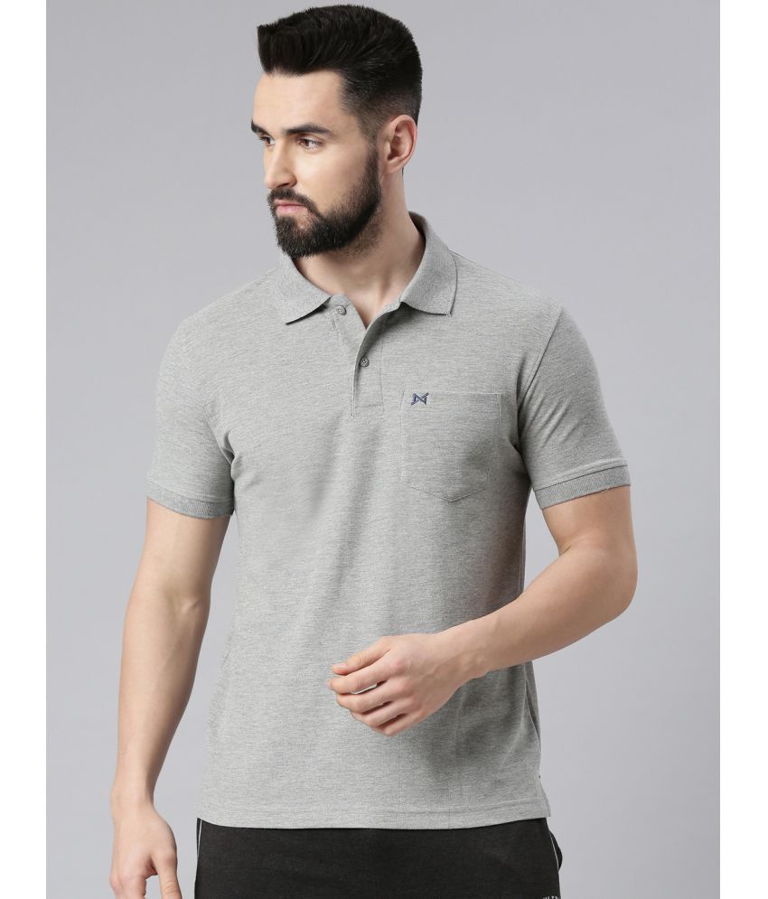     			Force NXT - Grey Cotton Blend Regular Fit Men's Polo T Shirt ( Pack of 1 )