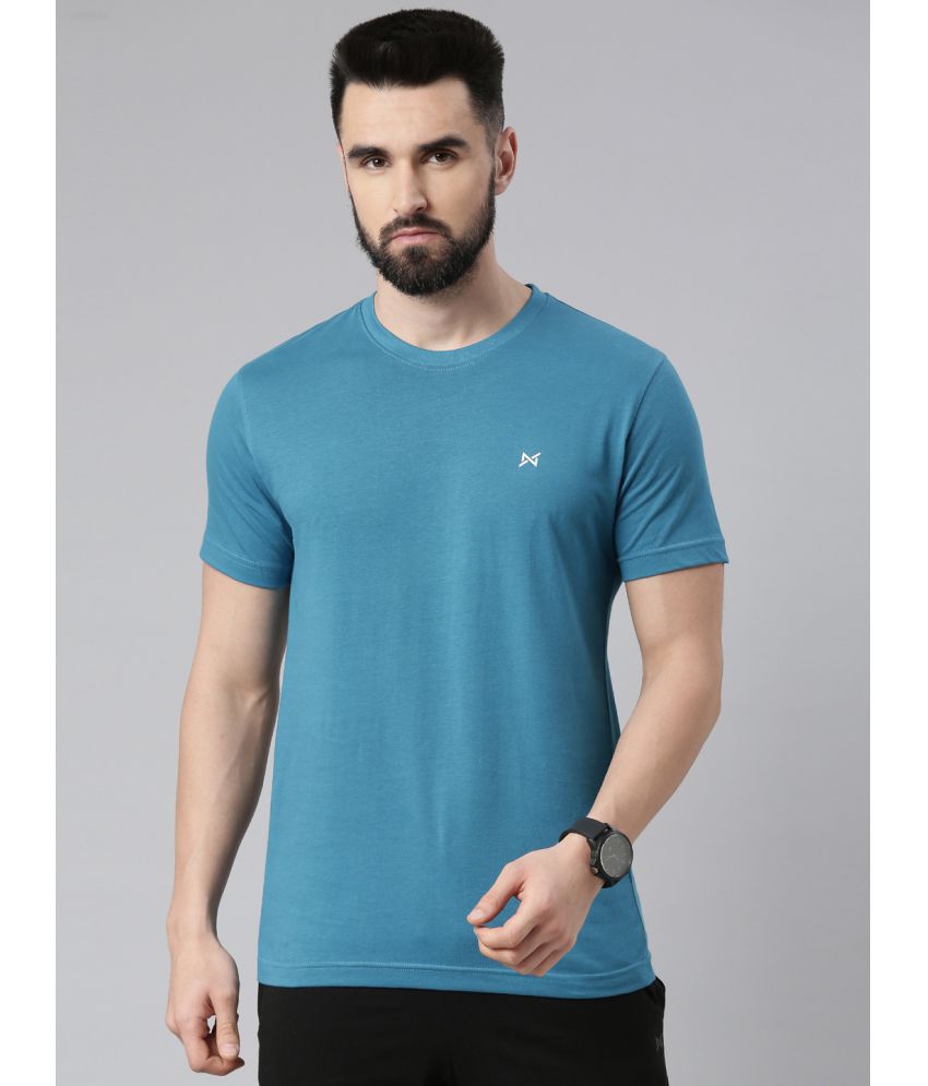     			Force NXT - Light Blue 100% Cotton Regular Fit Men's T-Shirt ( Pack of 1 )