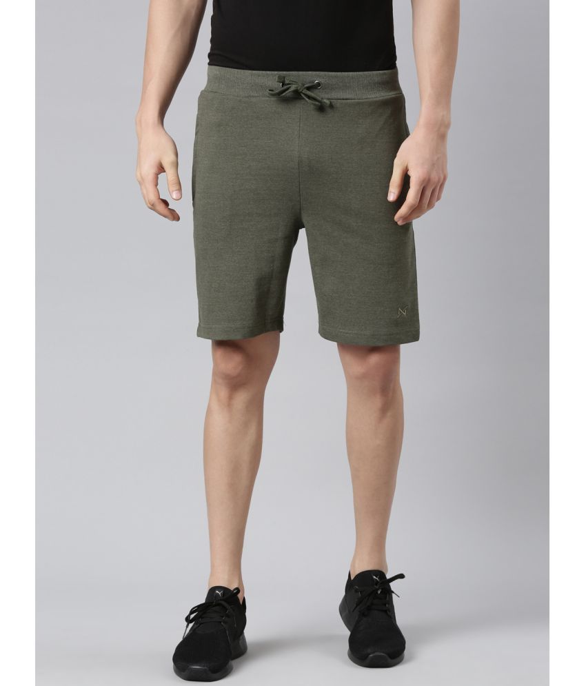     			Force NXT - Olive Cotton Blend Men's Shorts ( Pack of 1 )