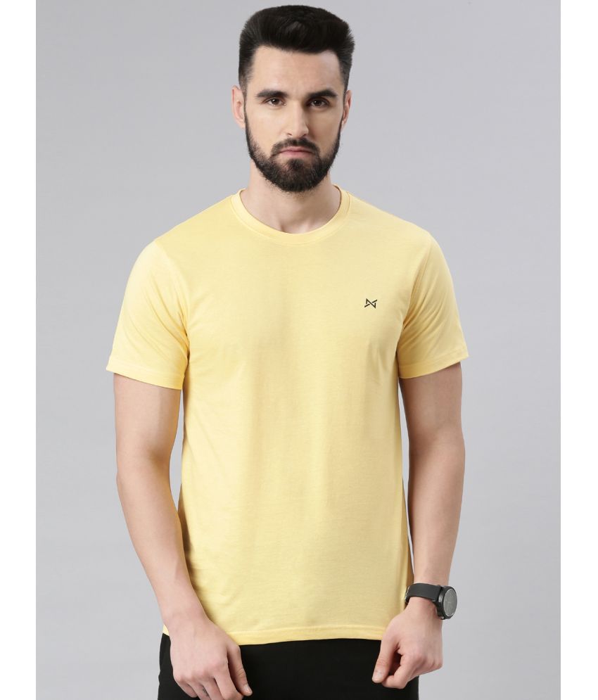     			Force NXT - Yellow 100% Cotton Regular Fit Men's T-Shirt ( Pack of 1 )