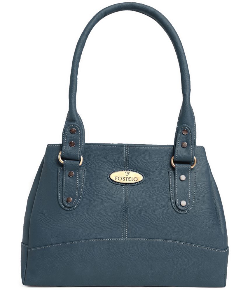     			Fostelo - Blue PU Shoulder Bag