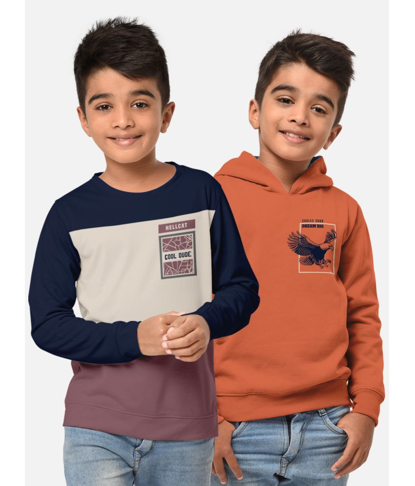     			HELLCAT - Multicolor Cotton Blend Boy's T-Shirt ( Pack of 2 )