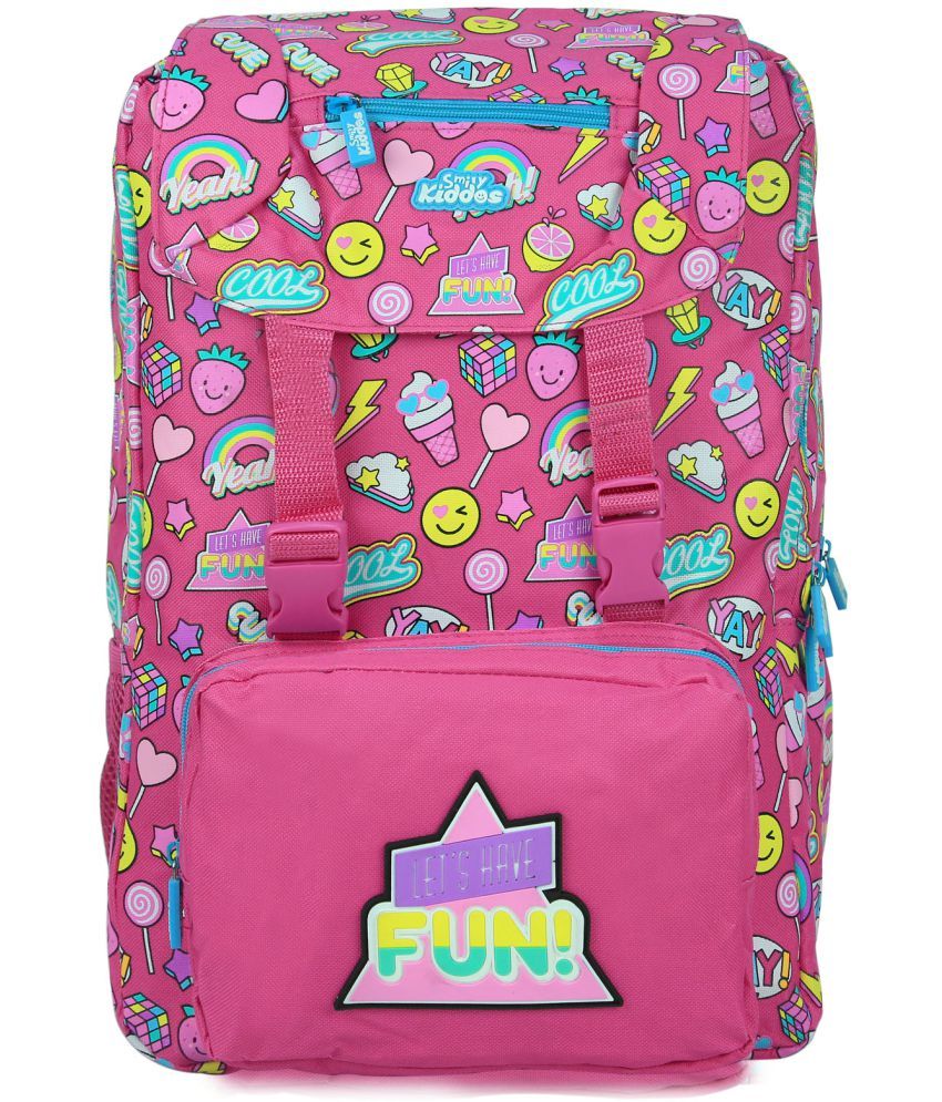     			SmilyKiddos 25 Ltrs Pink Polyester College Bag