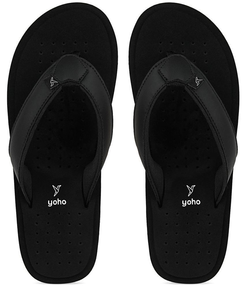     			Yoho - Black Men's Thong Flip Flop