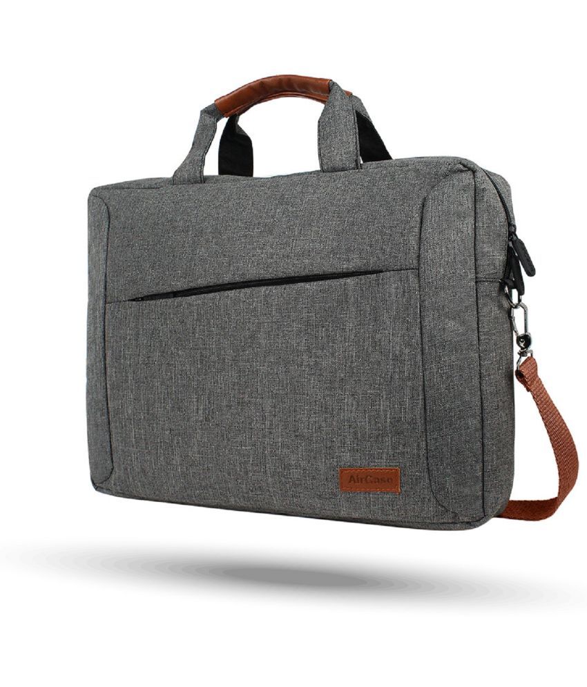     			Aircase - Grey Solid Messenger Bag