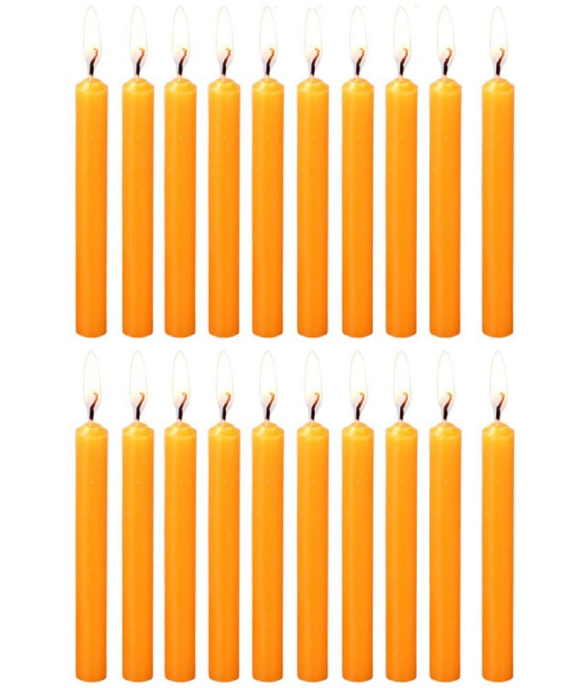     			PROSPERRO LUMO - Orange Unscented Pillar Candle 10 cm ( Pack of 20 )