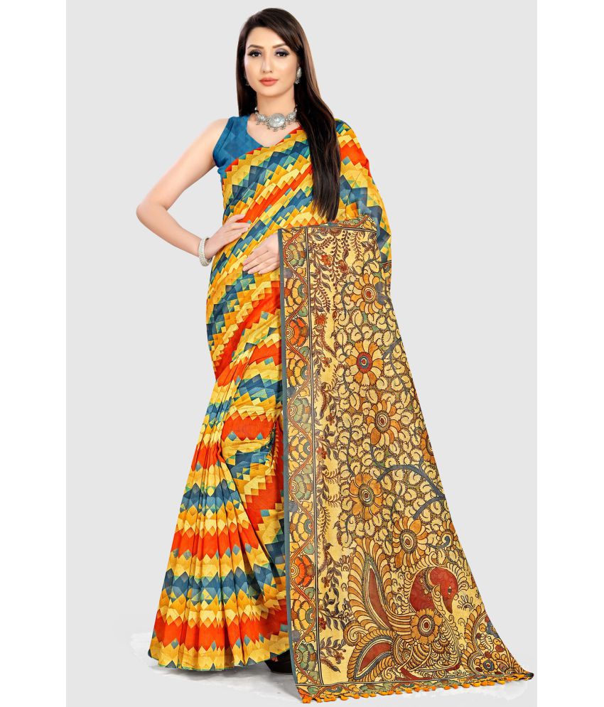     			Rajnandini - Multicolor Cotton Silk Saree With Blouse Piece ( Pack of 1 )