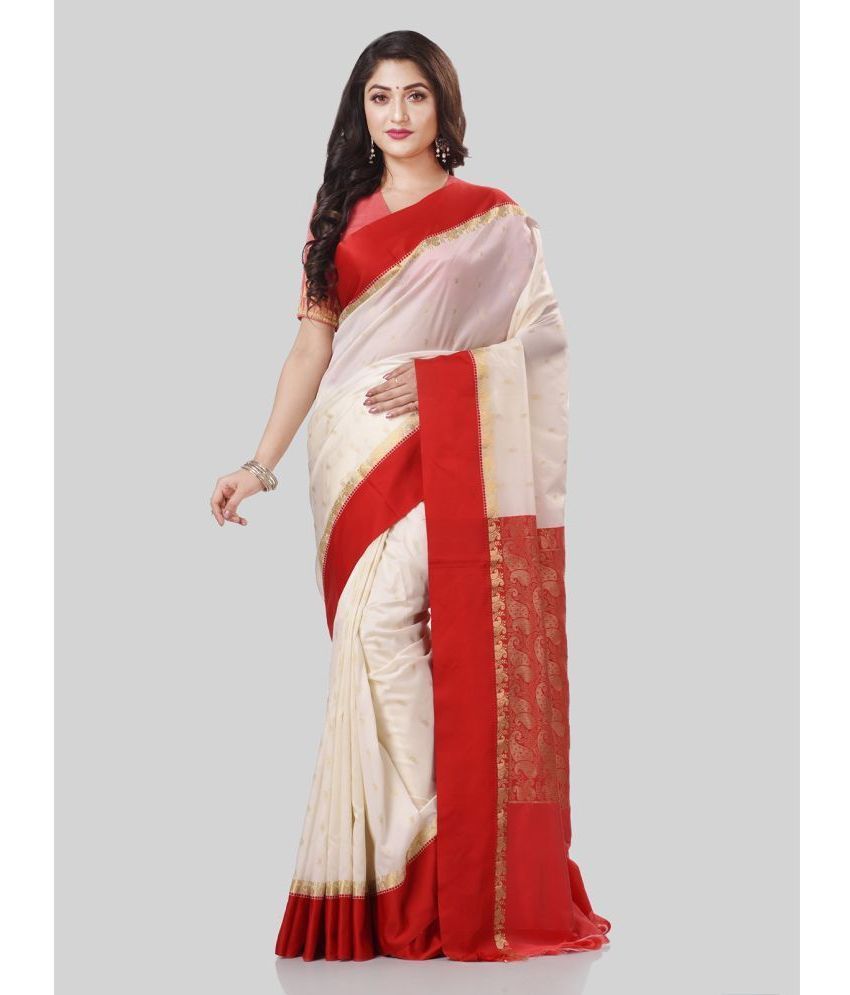     			Desh Bidesh - Red Silk Saree With Blouse Piece ( Pack of 1 )