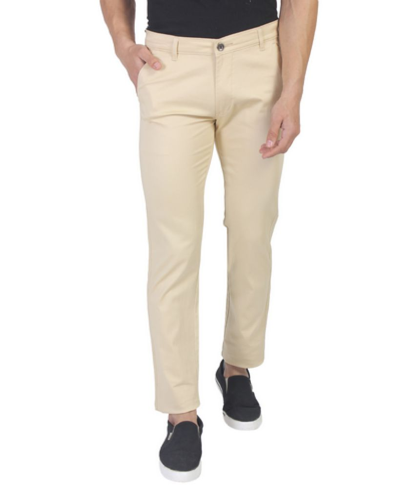 Fluidic Cream Regular Chinos ( Pack of 1 ) - Buy Fluidic Cream Regular ...