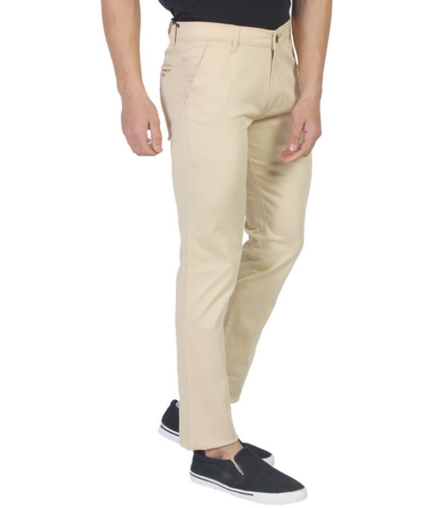 Fluidic Cream Regular Chinos ( Pack of 1 ) - Buy Fluidic Cream Regular ...