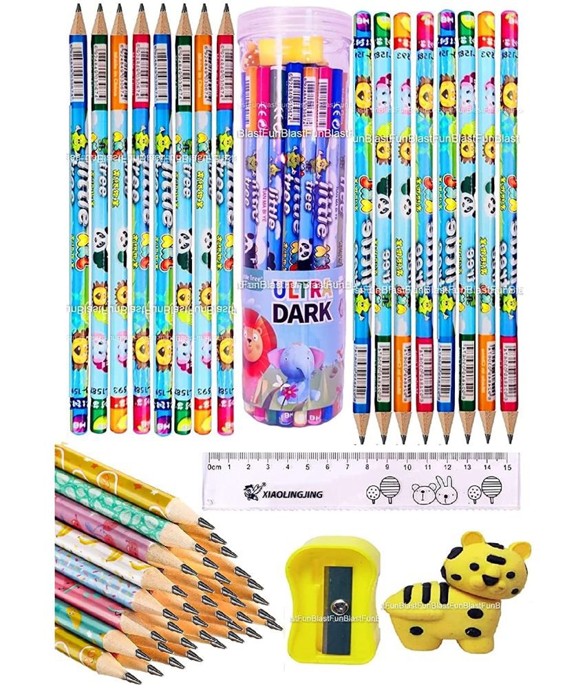     			FunBlast Stylish Pencils Stationary Kit – Cartoon Pencil Set with Sharpener and Erasers for Kids, Boys and Girls, Birthday Return Gift Stationary Set (Tiger)