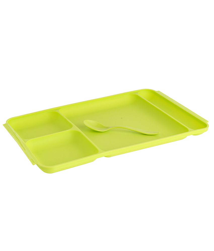 HOMETALES Plastic Rectangle Partition Tray / Plate