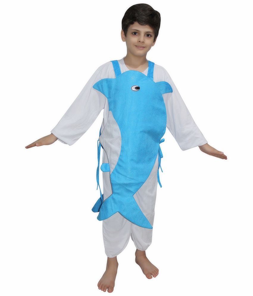    			Kaku Fancy Dresses Dolphin Fish Costume -Blue & White, 3-4 Years, For Boys & Girls