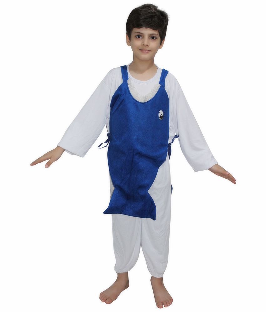     			Kaku Fancy Dresses Shark Fish Costume -Blue, 7-8 Years, For Boys & Girls