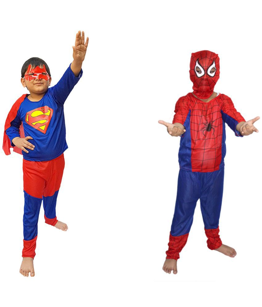     			Kaku Fancy Dresses Super Heros Costume Combo -Multicolor, 5-6 Years, For Boys