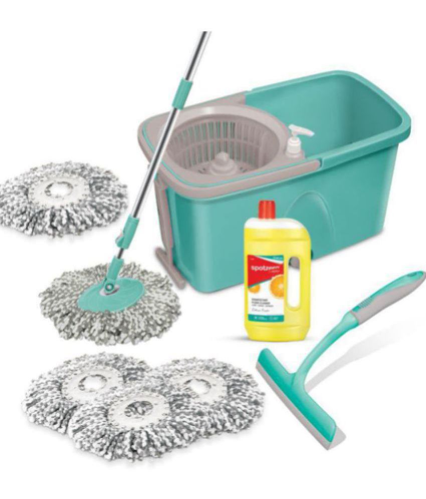     			Spotzero By Milton Classic Mop,Floor,Kitchen,Refill Kit - (Disinfectant Floor Cleaner 1 pc x 1 Litres, Kitchen Platform Moppy 1 pc, Spin Mop Refill 3 pcs Pack x 1)