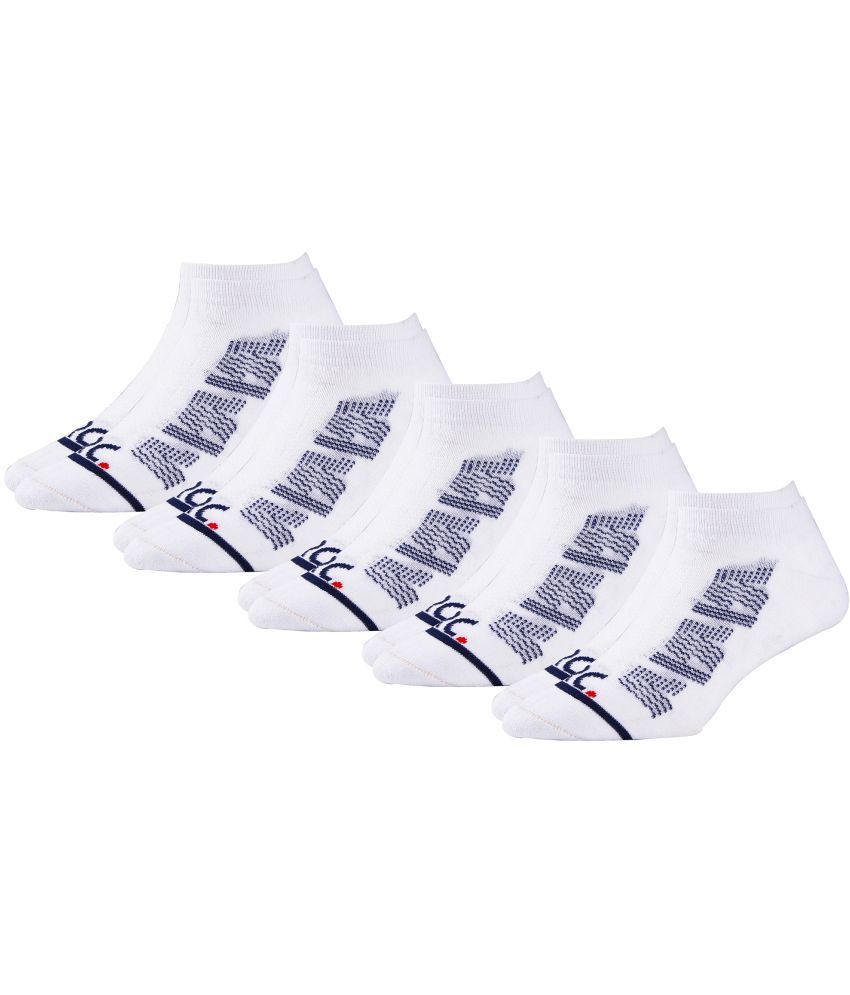     			RC. ROYAL CLASS - Cotton Blend Men's Printed White Ankle Length Socks ( Pack of 5 )