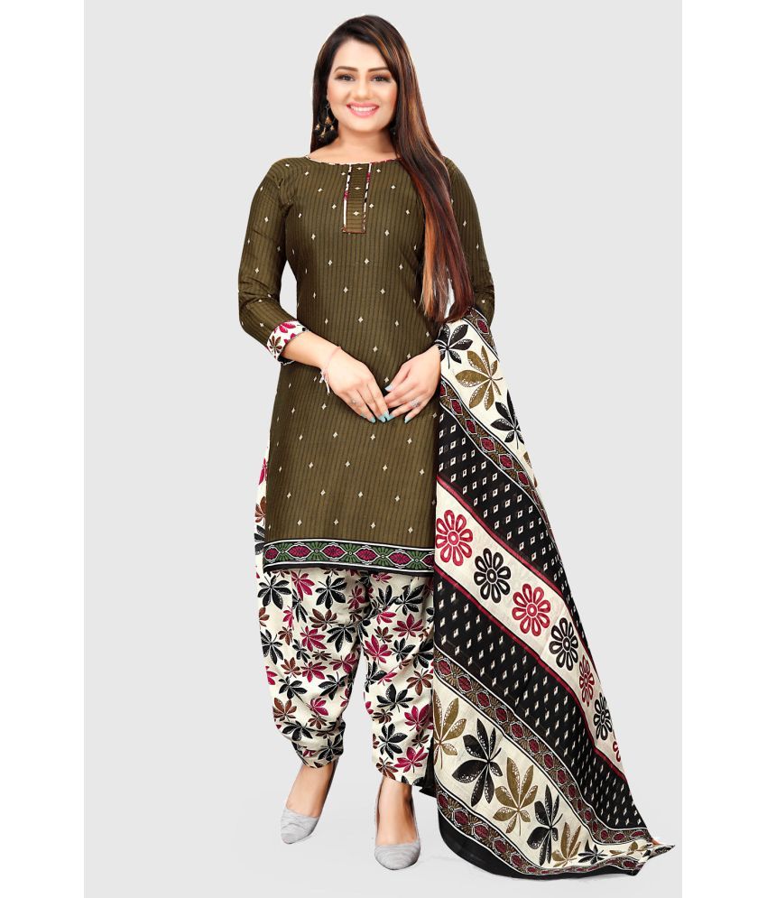     			Rajnandini - Unstitched Brown Cotton Dress Material ( Pack of 1 )