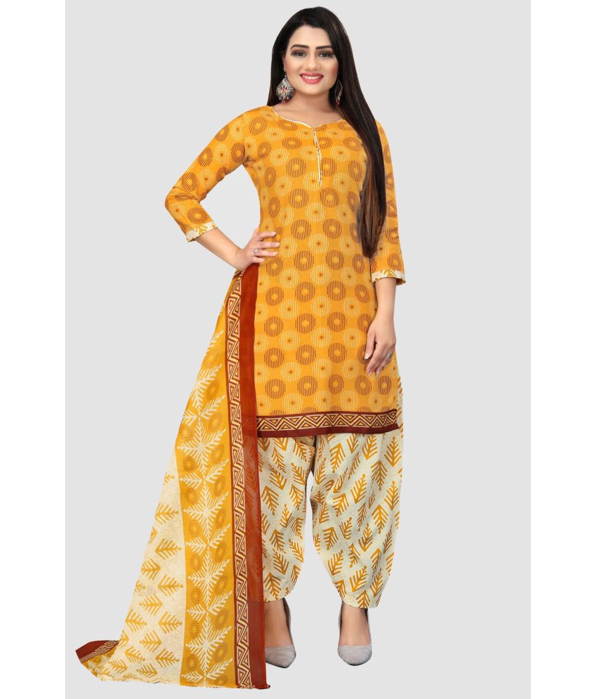     			Rajnandini - Unstitched Yellow Cotton Dress Material ( Pack of 1 )