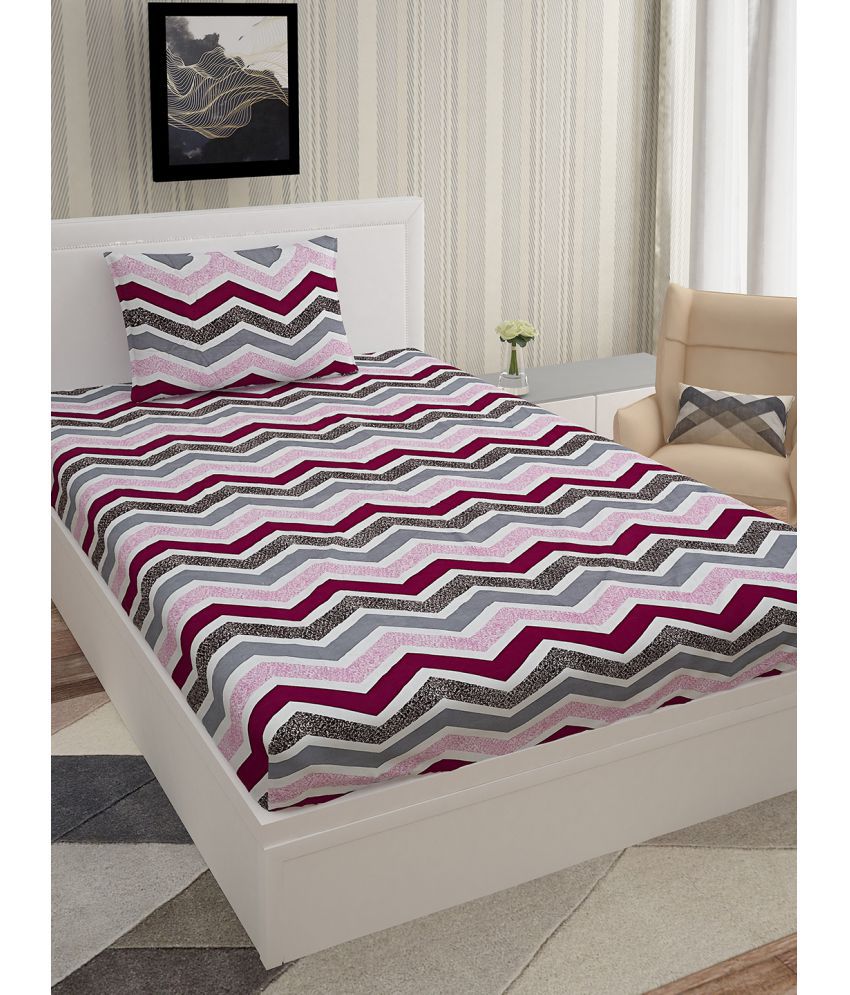     			URBAN MAGIC - Pink Microfiber Single Bedsheet with 1 Pillow Cover
