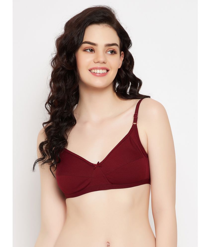     			Clovia - Red Cotton Blend Non padded Women's Everyday Bra ( Pack of 1 )