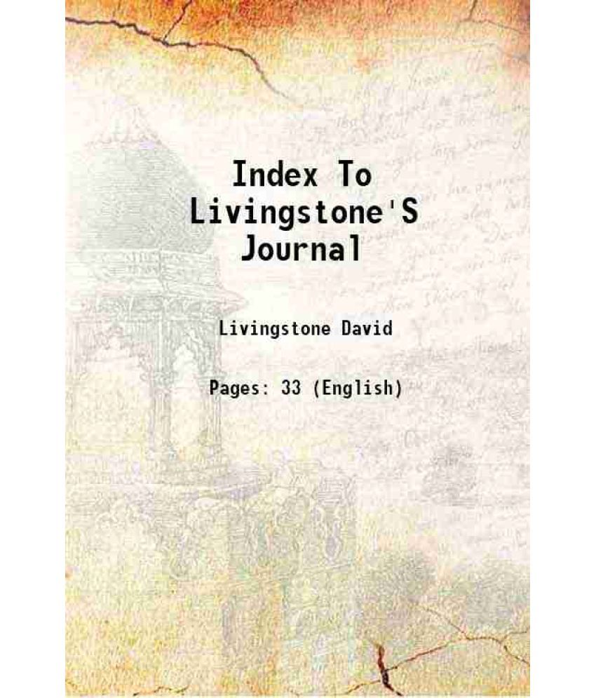     			Index To Livingstone'S Journal 1857 [Hardcover]