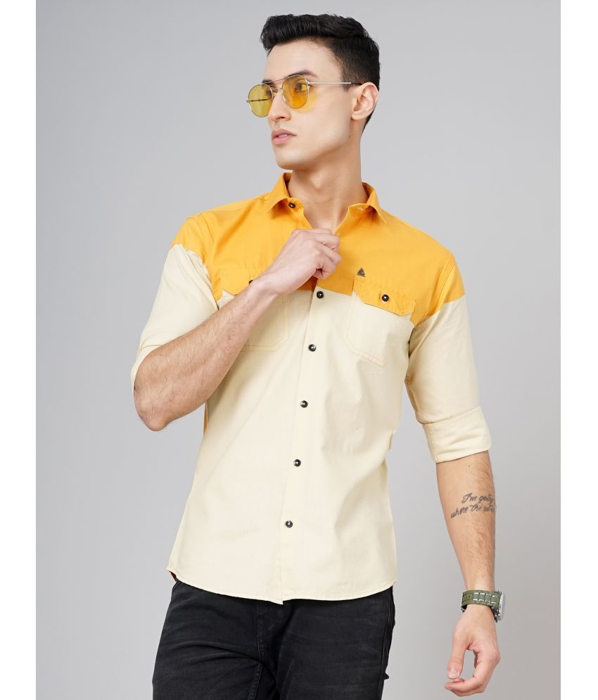     			K-LARA - Yellow Cotton Blend Slim Fit Men's Casual Shirt ( Pack of 1 )