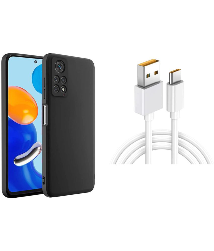     			Kosher Traders - Black Silicon Plain Cases Compatible For Xiaomi Redmi Note 10 Pro Max ( Pack of 1 )