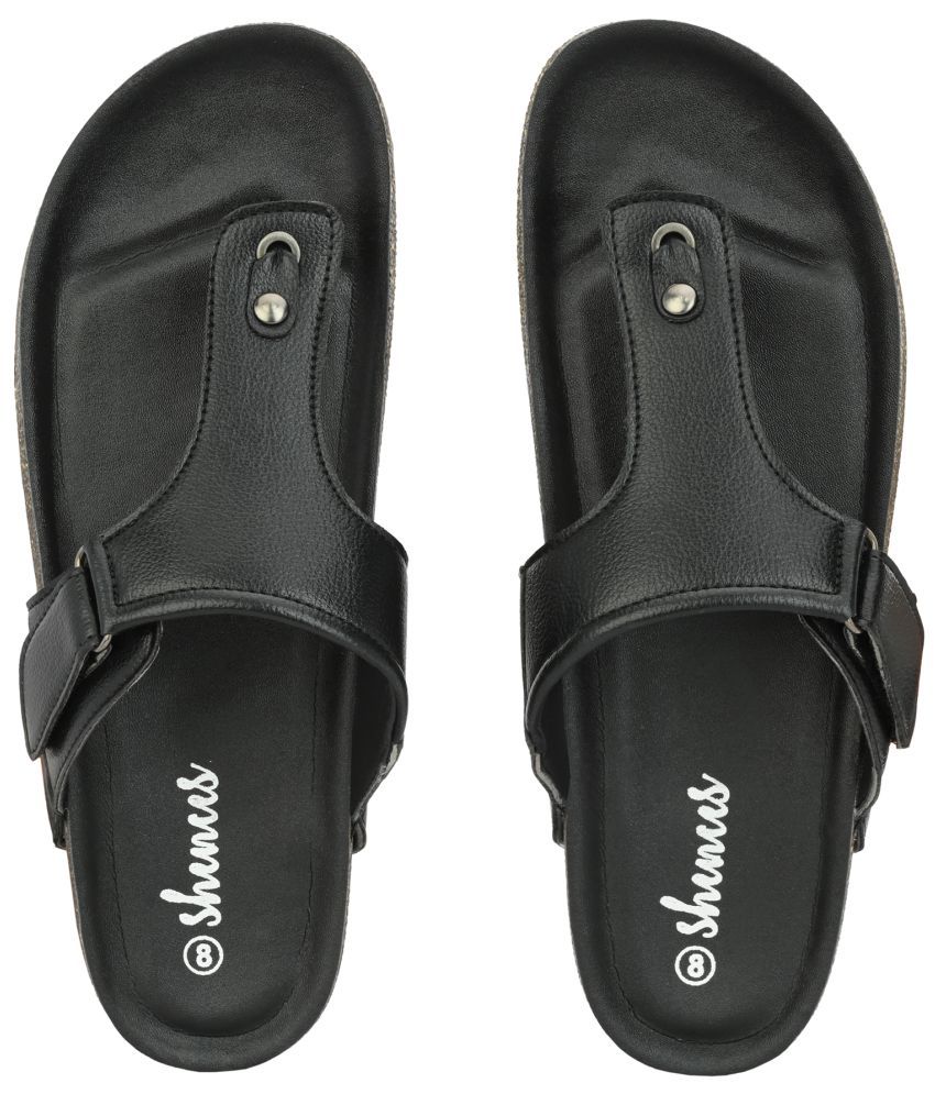     			SHENCES - Black Men's Thong Flip Flop