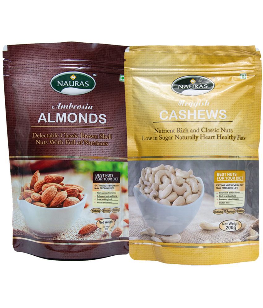     			Almonds 250g & Meggish Cashews (200g) 450g Dry Fruits Combo Pack Almonds, Cashews