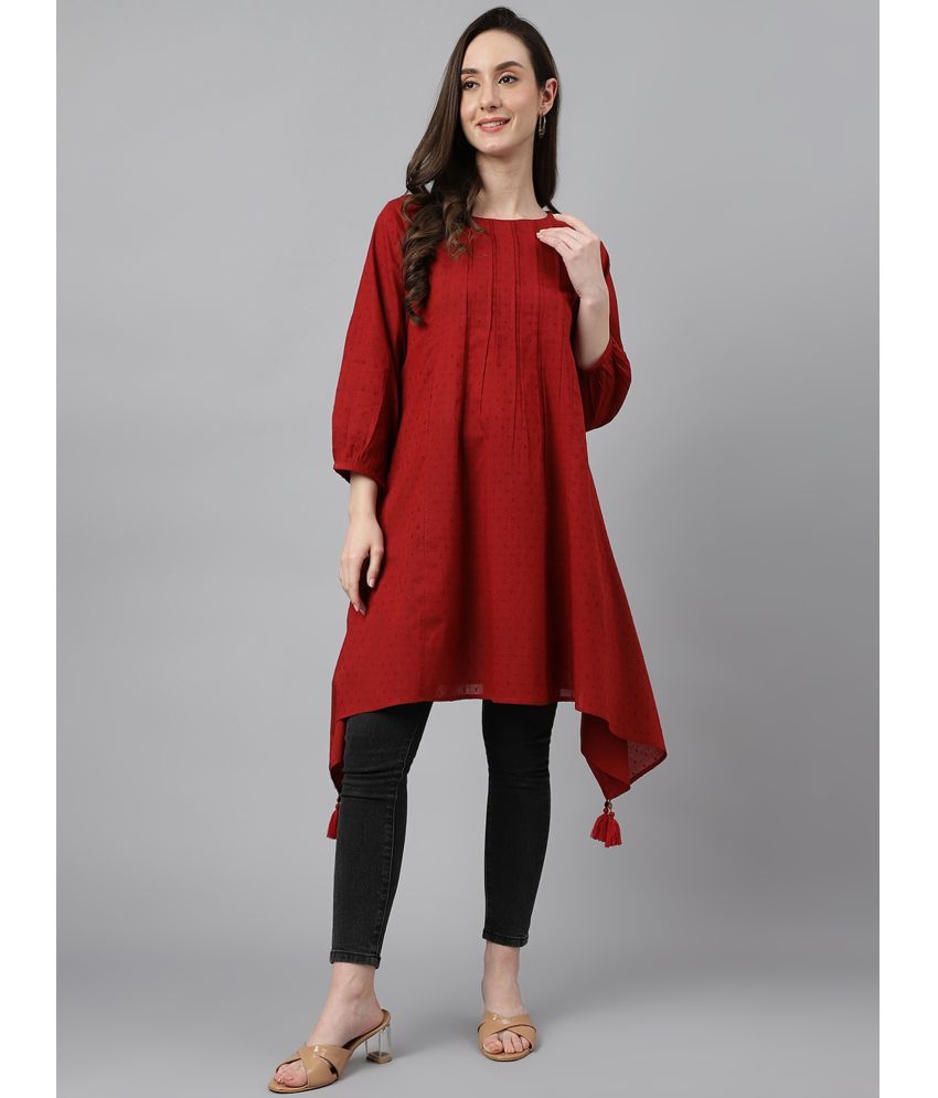     			Janasya - Maroon Cotton Women's Tunic ( Pack of 1 )