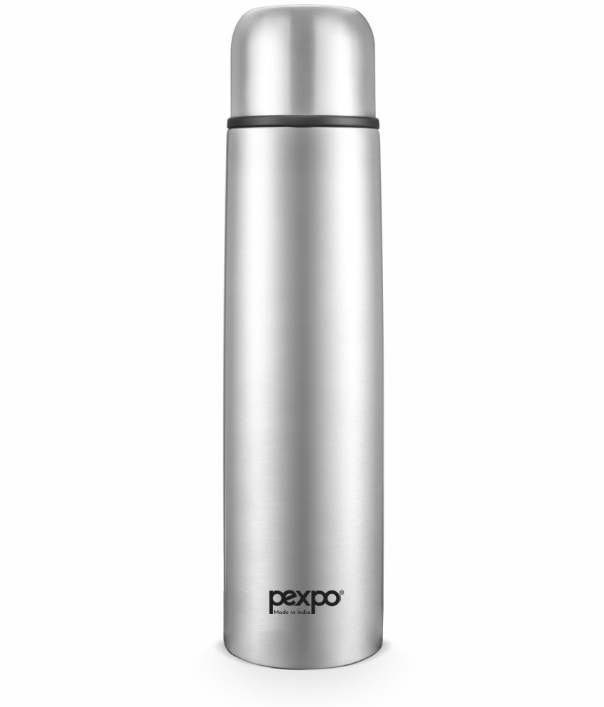     			Pexpo 1000ml 18 Hrs Hot and Cold Flask, Flip Pro 1000ml Vacuum Water Bottle (Pack of 1, Silver)