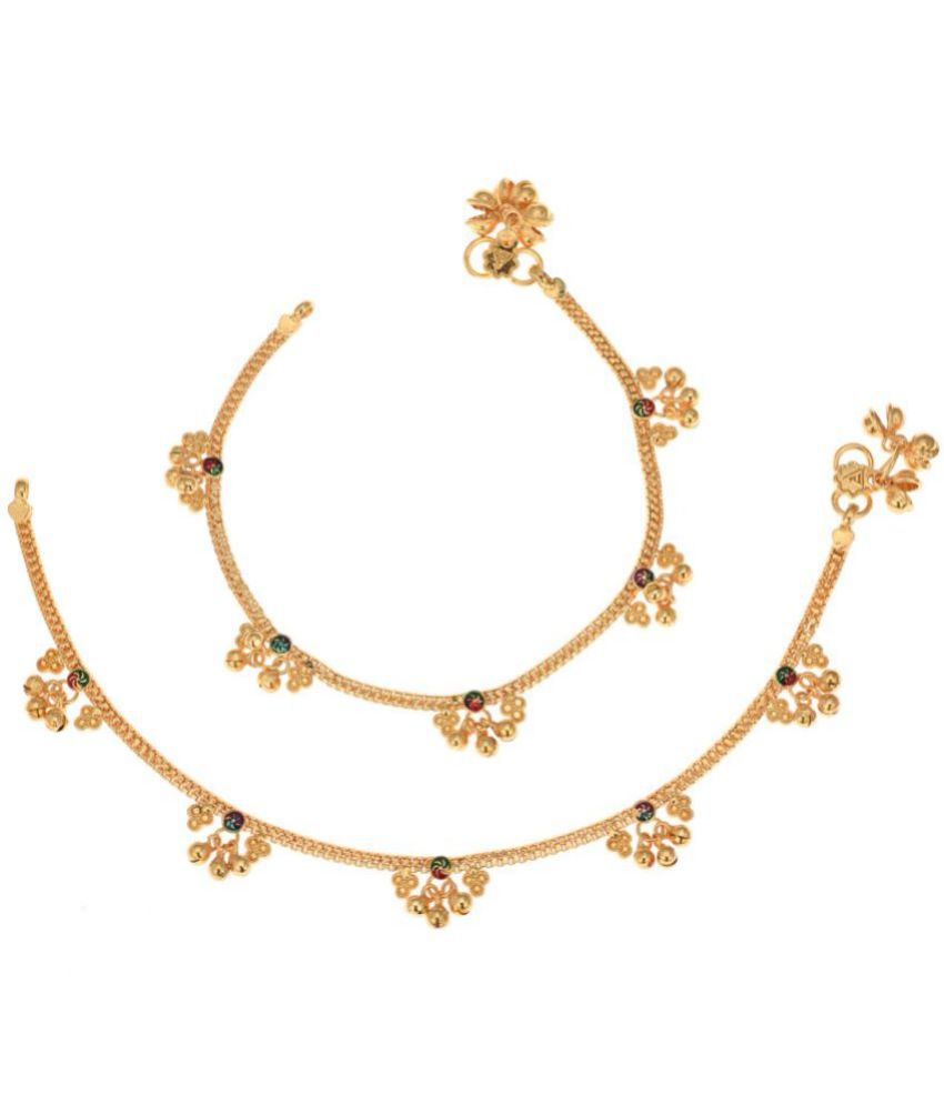     			AanyaCentric - Gold Anklets ( Pack of 1 )