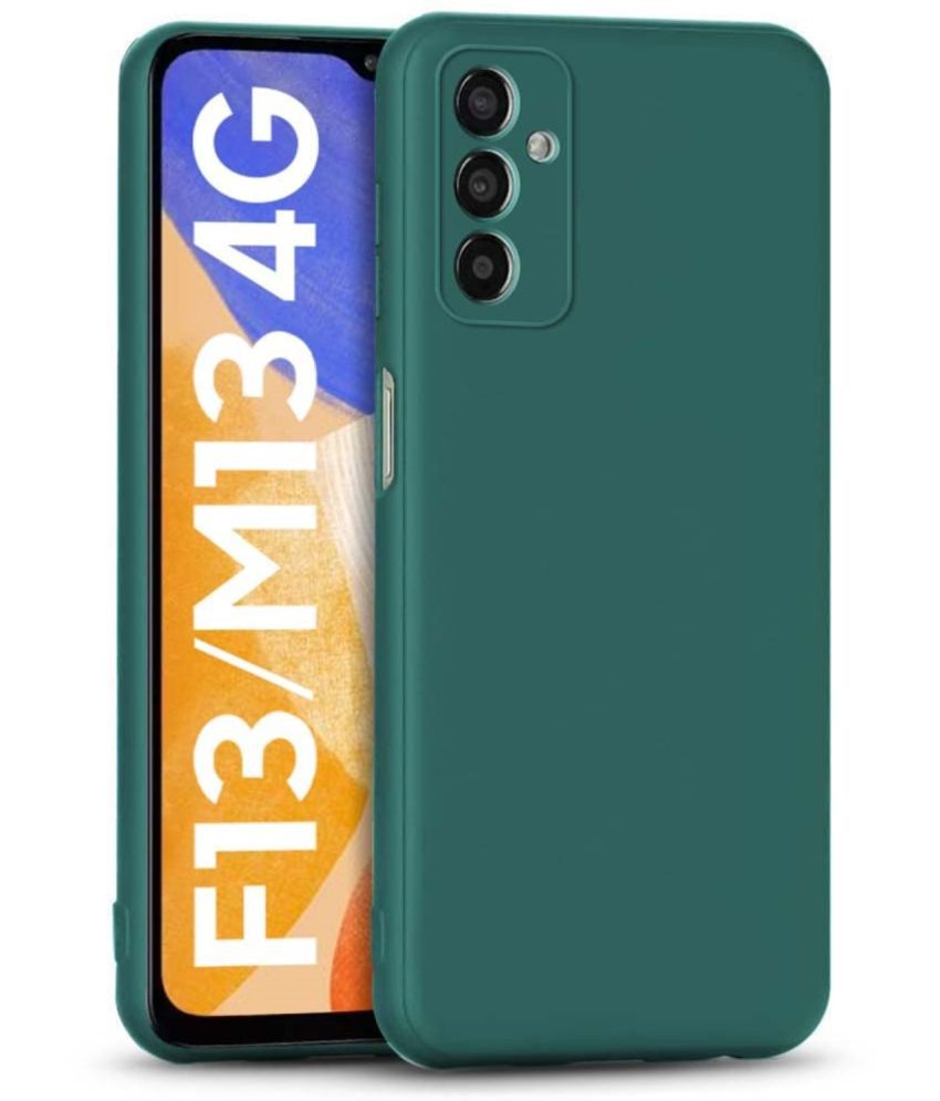     			Case Vault Covers - Green Silicon Plain Cases Compatible For Samsung Galaxy F13 ( Pack of 1 )
