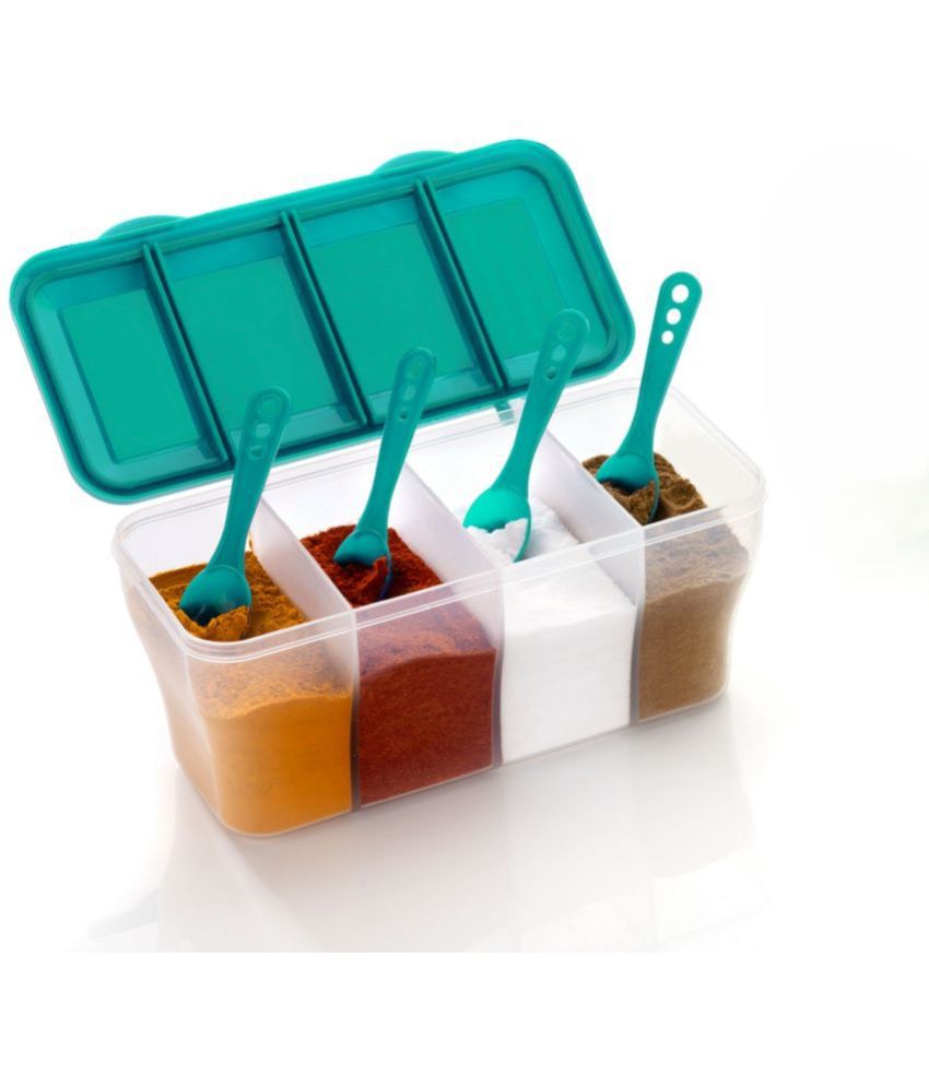     			OFFYX - Masala Storage PET Aqua Green Spice Container ( Set of 1 )