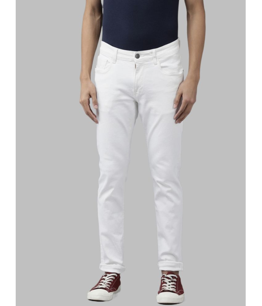     			HALOGEN - White Denim Slim Fit Men's Jeans ( Pack of 1 )