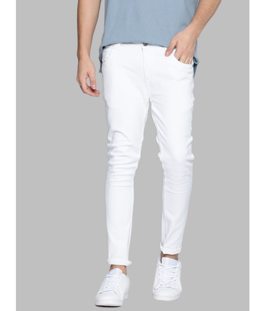     			HALOGEN - White Denim Skinny Fit Men's Jeans ( Pack of 1 )