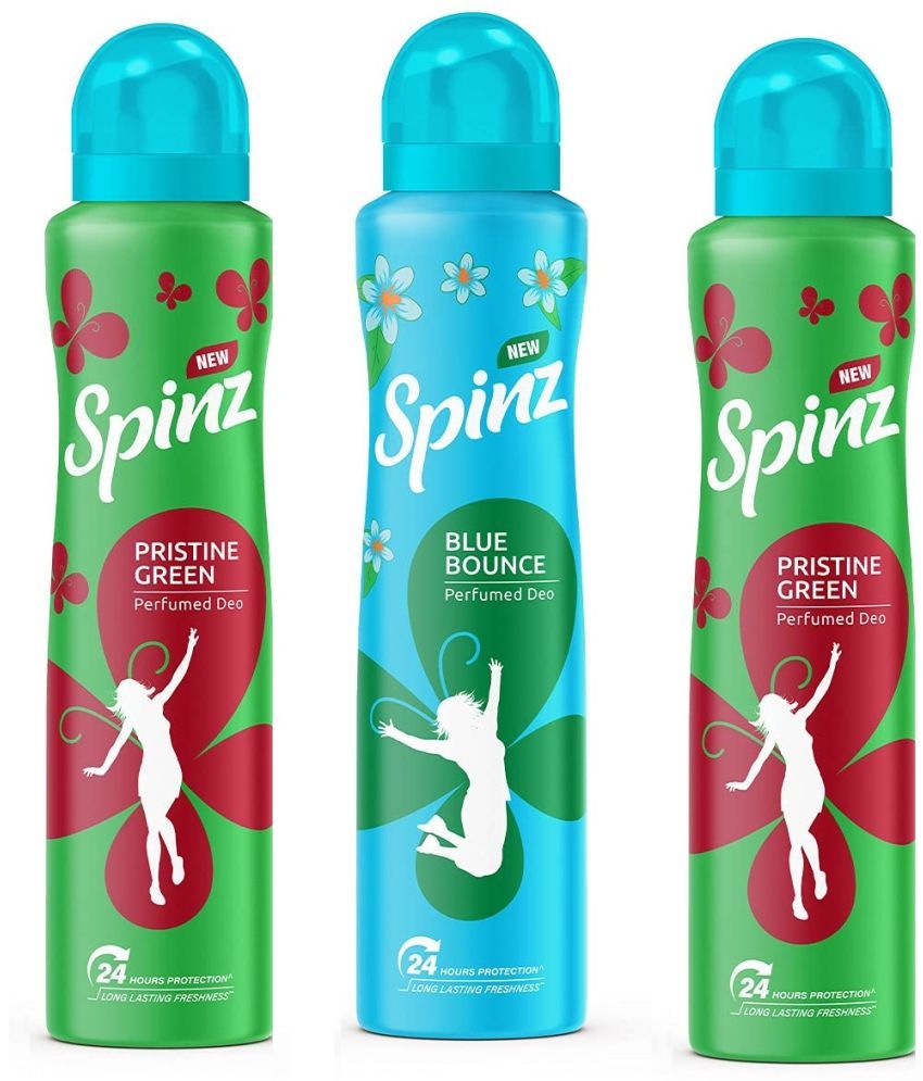     			Spinz - 1 PRISTINE GREEN 2 BLUE BOUNCE Deodorant Spray for Unisex 450 ml ( Pack of 3 )